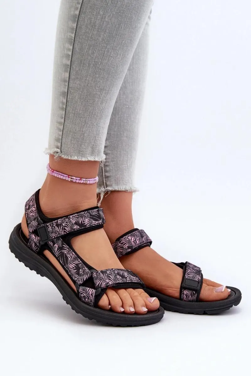 Hot Evento Lekkie Sportowe Sandały Damskie Czarno-Różowe Lumeria Różowy