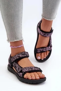 Hot Evento Lekkie Sportowe Sandały Damskie Czarno-Różowe Lumeria Różowy