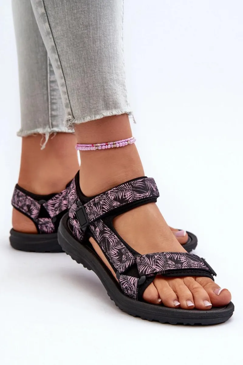 Hot Evento Lekkie Sportowe Sandały Damskie Czarno-Różowe Lumeria Różowy