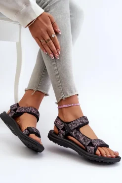 Hot Evento Lekkie Sportowe Sandały Damskie Czarno-Różowe Lumeria Różowy