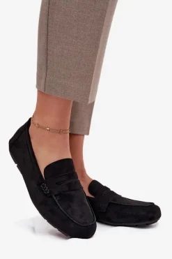 New Loafersy Mokasyny Damskie Płaskie Czarne Roseline Damskie Loafersy Damskie|Mokasyny Damskie Zamszowe