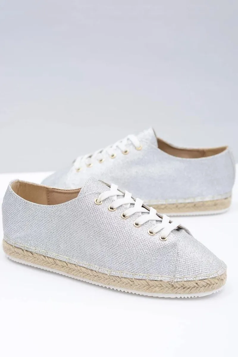 Clearance Boto Lu Boo | Srebrne Brokatowe Lniane Espadryle Fairy