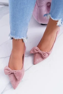 Baleriny Klasyczne>Boto LU BOO Balerinki Moments z odpinaną kokardą różowe