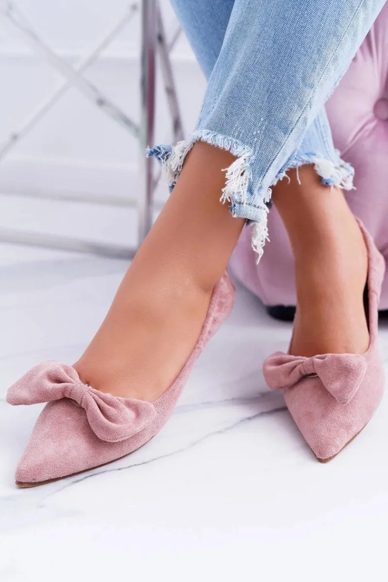 Baleriny Klasyczne>Boto LU BOO Balerinki Moments z odpinaną kokardą różowe