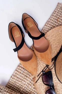 Baleriny Klasyczne>Boto Lu Boo Baleriny W Szpic Zamsz Camel Carana