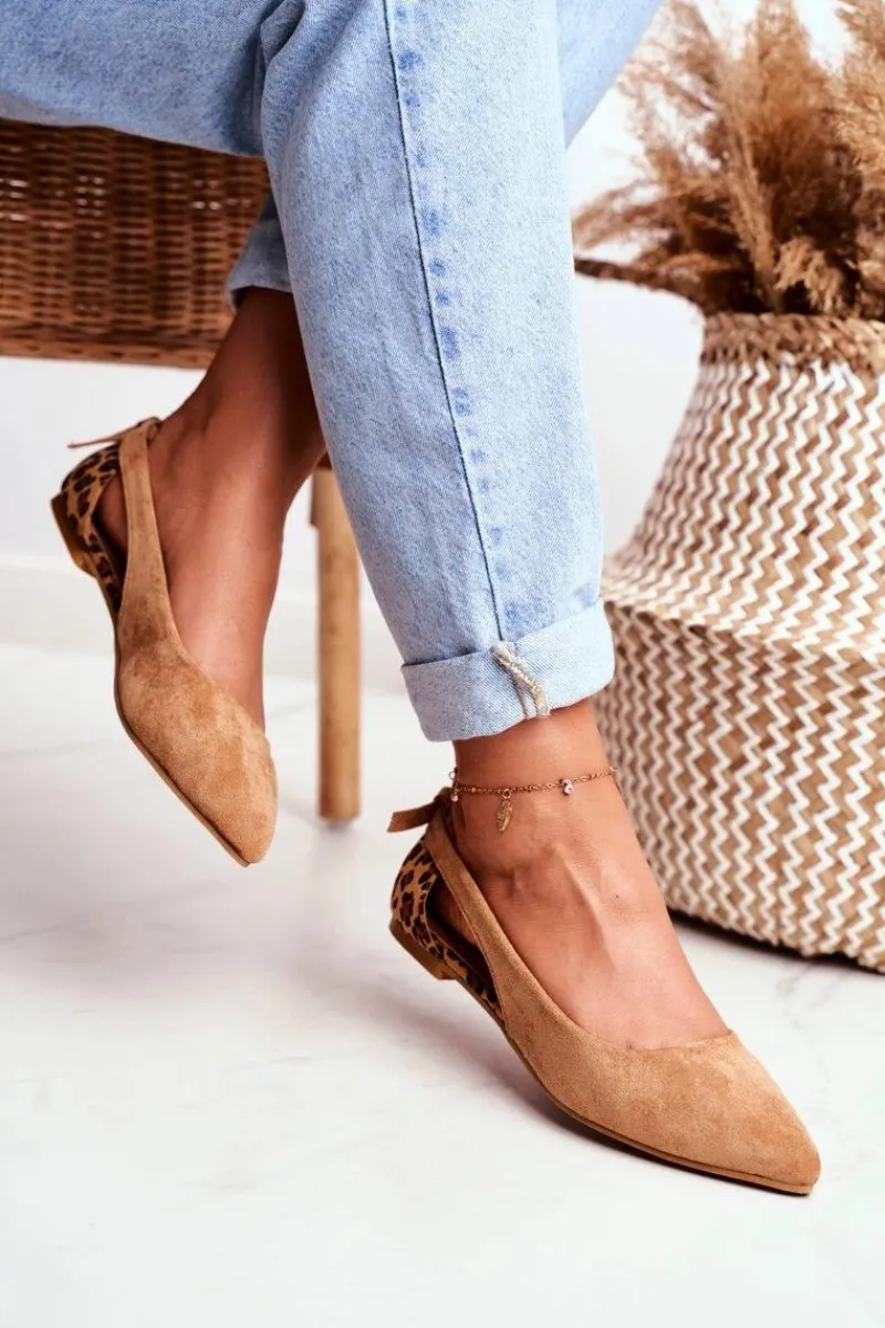 Baleriny Klasyczne>Boto Lu Boo Baleriny W Szpic Zamsz Camel Better