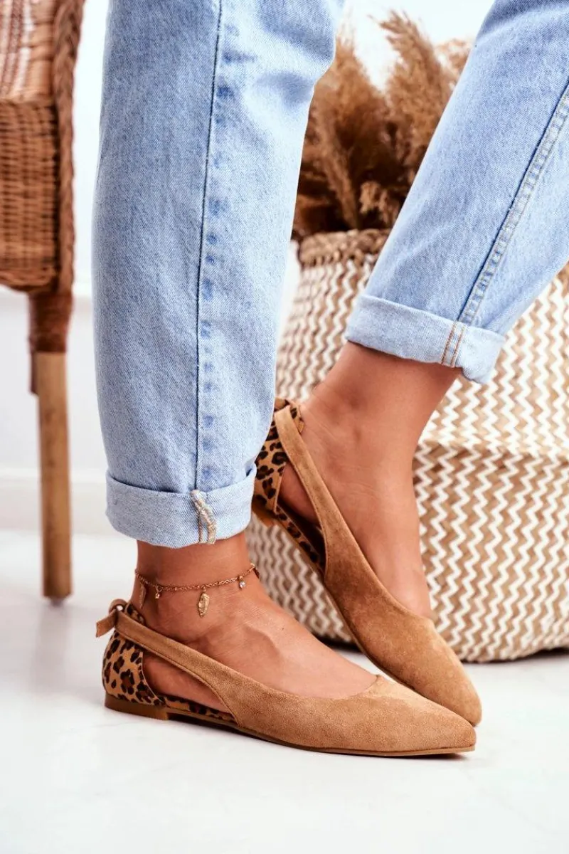 Baleriny Klasyczne>Boto Lu Boo Baleriny W Szpic Zamsz Camel Better