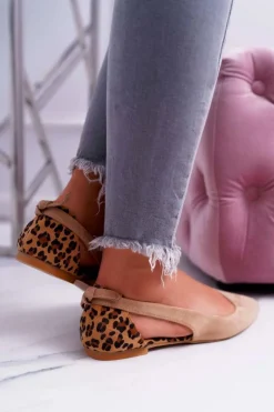 Discount Lu Boo Baleriny W Szpic Zamsz Beżowe Better Damskie Baleriny Klasyczne