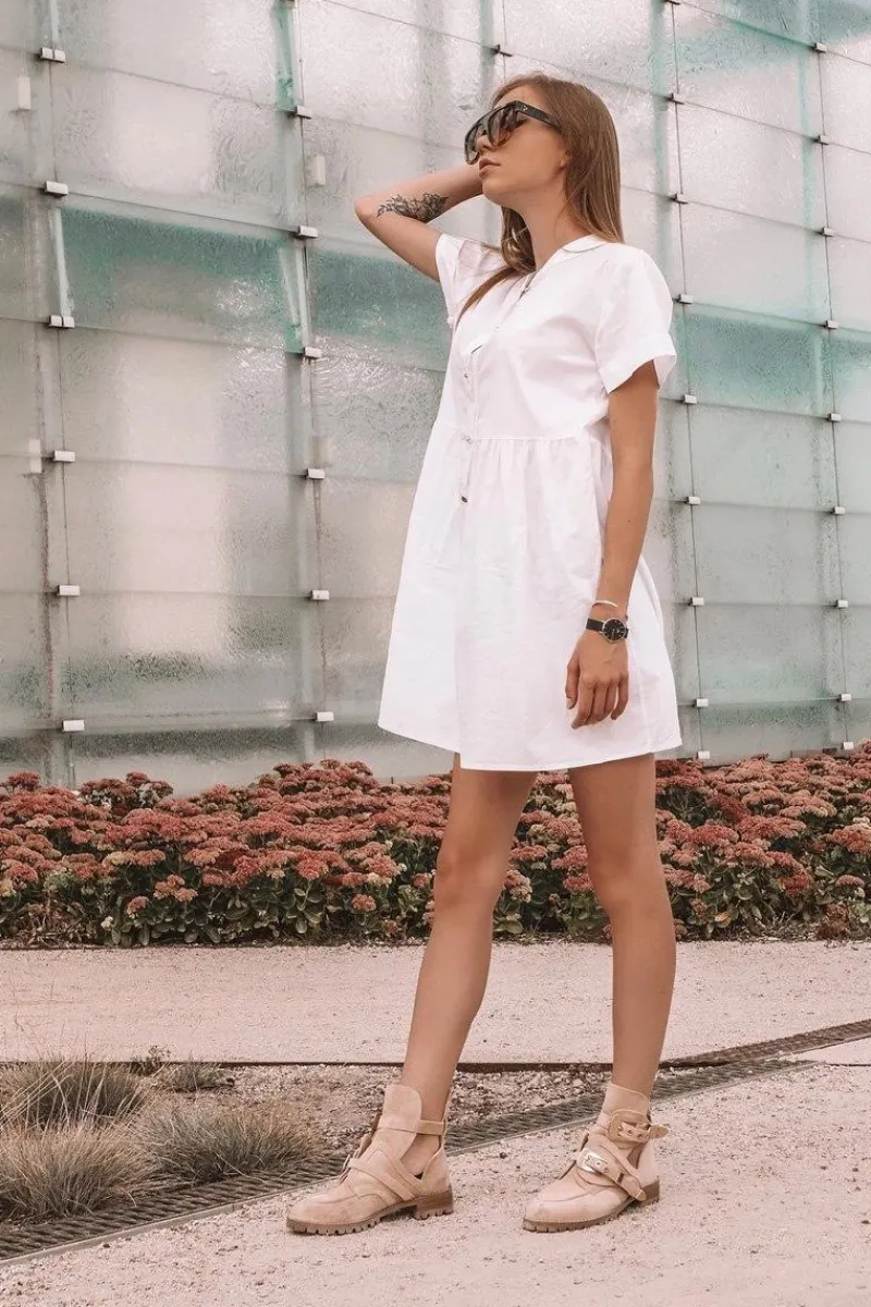 Brązowe I Beżowe Botki|Botki Płaskie>Boto Lu Boo Beżowe Zamszowe Botki Z Wycięciami Rock Girl Beżowy