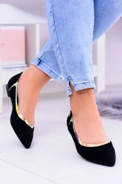 Baleriny Klasyczne>Boto Lu Boo Czarne Transparentne Holograficzne Balerinki w Szpic Lison