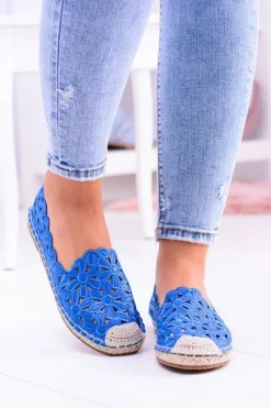 Discount Lu Boo Damskie Baleriny Granatowe Espadryle w Kwiaty Macarena Damskie Czarne Espadryle