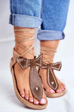 Sandały Płaskie><noscript><img width=