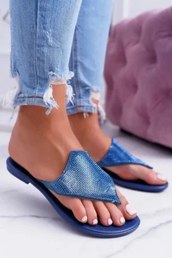 Klapki Damskie Japonki>Boto Lu Boo Gumowe Damskie Klapki Japonki Z Cekinami Anika