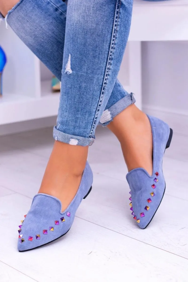 New Boto Lu Boo Niebieskie Lordsy Opalizujące Dżety Zamsz Spike