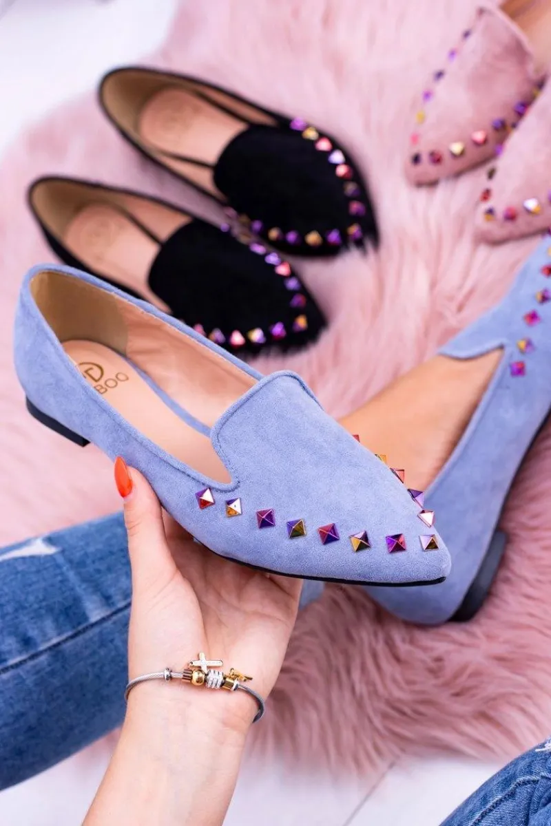 New Boto Lu Boo Niebieskie Lordsy Opalizujące Dżety Zamsz Spike