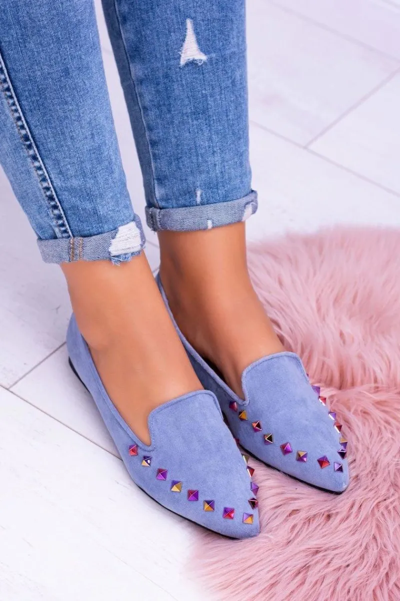 New Boto Lu Boo Niebieskie Lordsy Opalizujące Dżety Zamsz Spike