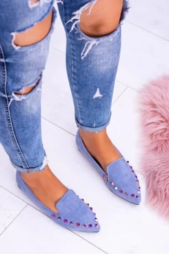 New Boto Lu Boo Niebieskie Lordsy Opalizujące Dżety Zamsz Spike