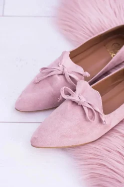 New Boto Lu Boo Różowe Baleriny W Szpic Lordsy Zamsz Feliciano