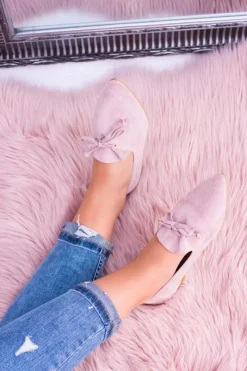 New Boto Lu Boo Różowe Baleriny W Szpic Lordsy Zamsz Feliciano