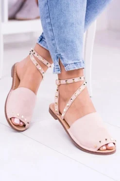 Sandały Płaskie>Boto Lu Boo Różowe Stylowe Sandały Pari