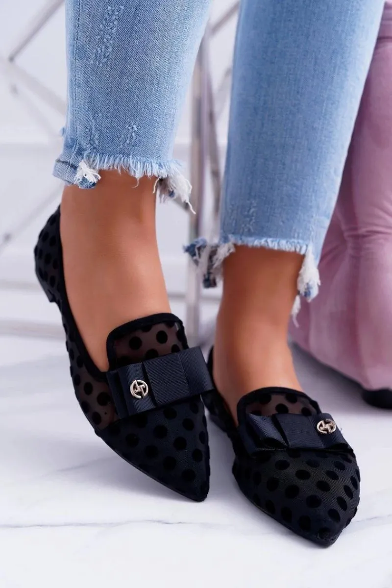 Baleriny Klasyczne>Boto Lu Boo Siatkowe Baleriny Czarne Lordsy Mamba