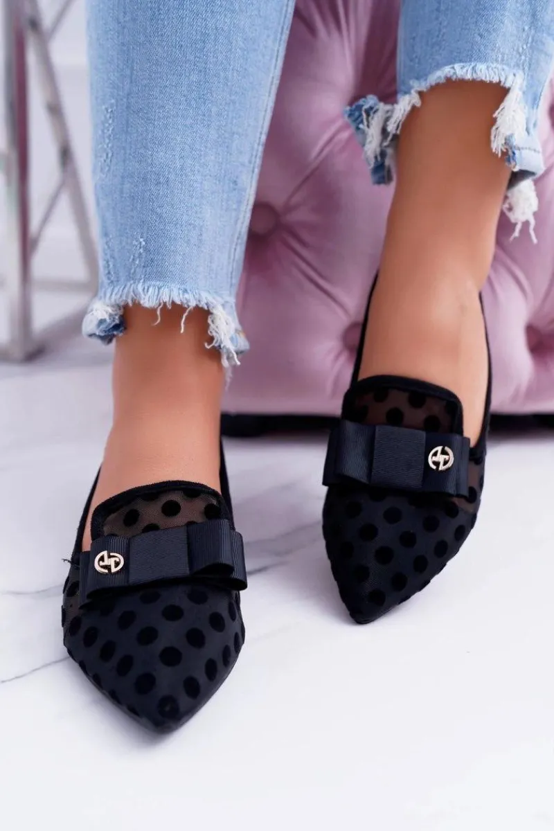 Baleriny Klasyczne>Boto Lu Boo Siatkowe Baleriny Czarne Lordsy Mamba