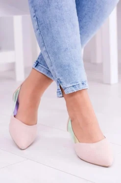 New Lu Boo Transparentne Holograficzne Balerinki w Szpic Venessa Damskie Baleriny Klasyczne