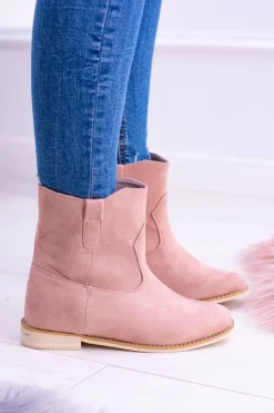 Sale Boto Lu Boo Wsuwane Damskie Botki Za Kostkę Pudrowy Róż Trinity