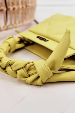 Discount Mała Pikowana Torebka Na Łańcuszku NBAG-K1330 Żółta Torebki Nobo|Listonoszki