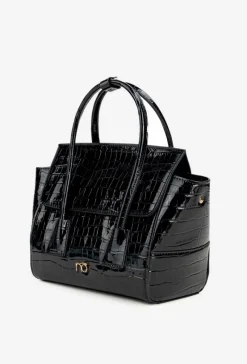 Online Mała Torebka Kuferek Z Tłoczonym Wzorem BAG5800-M20 Czarna Torebki Nobo|Torebki Kuferki