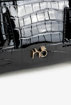 Online Mała Torebka Kuferek Z Tłoczonym Wzorem BAG5800-M20 Czarna Torebki Nobo|Torebki Kuferki