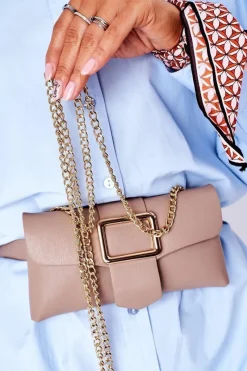 Hot Mała Torebka Nerka 2w1 Bruno Rossi Beżowa Nerki|Torebki Klasyczne