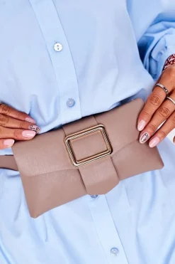 Hot Mała Torebka Nerka 2w1 Bruno Rossi Beżowa Nerki|Torebki Klasyczne