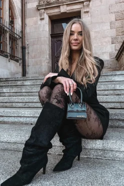 Kozaki Ocieplane|Kozaki Na Szpilce></noscript>Boto Marszczone Kozaki Na Szpilce Z Eko Zamszu Ocieplane Czarne Mavella Czarny