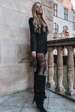 Kozaki Ocieplane|Kozaki Na Szpilce></noscript>Boto Marszczone Kozaki Na Szpilce Z Eko Zamszu Ocieplane Czarne Mavella Czarny