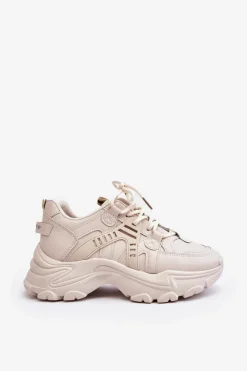 Online Masywne Damskie Buty Sportowe Sneakersy Beżowe Toderus Damskie Sneakersy Damskie