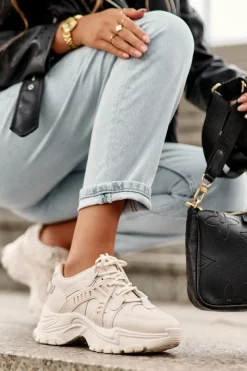 Online Masywne Damskie Buty Sportowe Sneakersy Beżowe Toderus Damskie Sneakersy Damskie