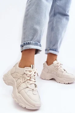 Online Masywne Damskie Buty Sportowe Sneakersy Beżowe Toderus Damskie Sneakersy Damskie
