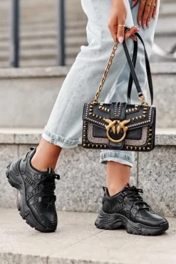 Evento Masywne Damskie Buty Sportowe Sneakersy Czarne Toderus Czarny