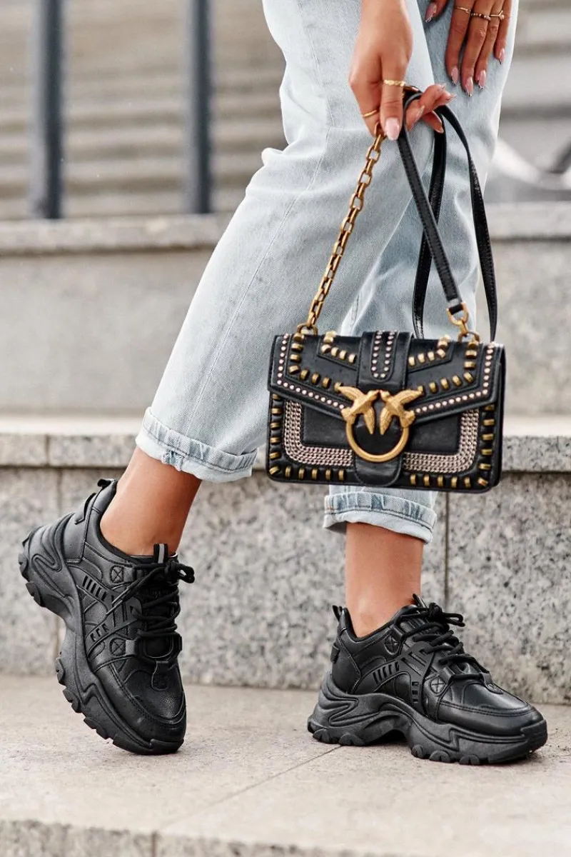 Evento Masywne Damskie Buty Sportowe Sneakersy Czarne Toderus Czarny