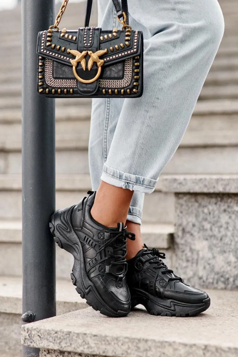 Evento Masywne Damskie Buty Sportowe Sneakersy Czarne Toderus Czarny