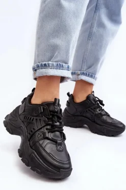 Evento Masywne Damskie Buty Sportowe Sneakersy Czarne Toderus Czarny