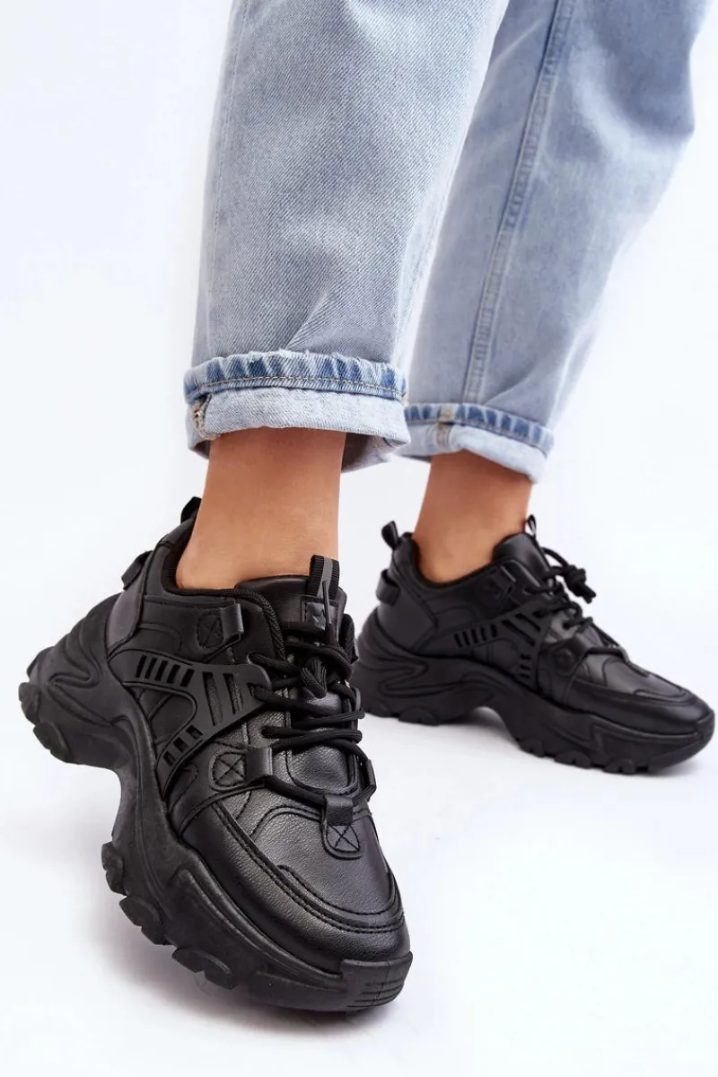 Evento Masywne Damskie Buty Sportowe Sneakersy Czarne Toderus Czarny