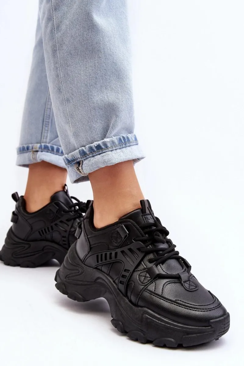 Evento Masywne Damskie Buty Sportowe Sneakersy Czarne Toderus Czarny