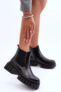 Masywne Skórzane Botki Sztyblety Czarne Orryss Damskie Brązowe I Beżowe Botki|Botki Płaskie