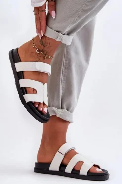 Online Materiałowe Damskie Klapki Na Rzep Białe Jose Damskie Klapki Na Platformie|Klapki Damskie Klasyczne