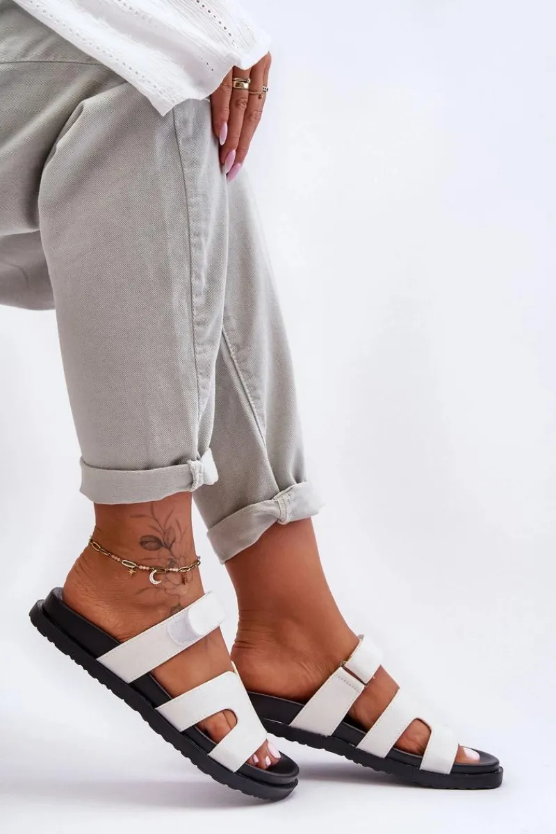 Online Materiałowe Damskie Klapki Na Rzep Białe Jose Damskie Klapki Na Platformie|Klapki Damskie Klasyczne