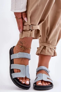 Hot Materiałowe Damskie Klapki Na Rzep Jasnoe Jose Damskie Klapki Na Platformie|Klapki Damskie Klasyczne