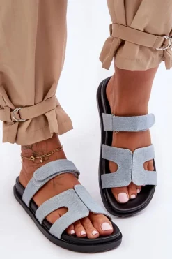 Hot Materiałowe Damskie Klapki Na Rzep Jasnoe Jose Damskie Klapki Na Platformie|Klapki Damskie Klasyczne