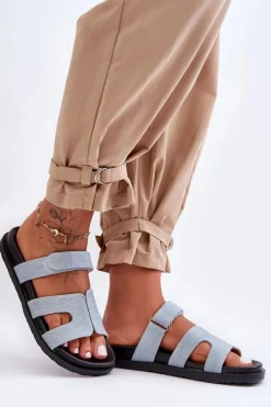 Hot Materiałowe Damskie Klapki Na Rzep Jasnoe Jose Damskie Klapki Na Platformie|Klapki Damskie Klasyczne